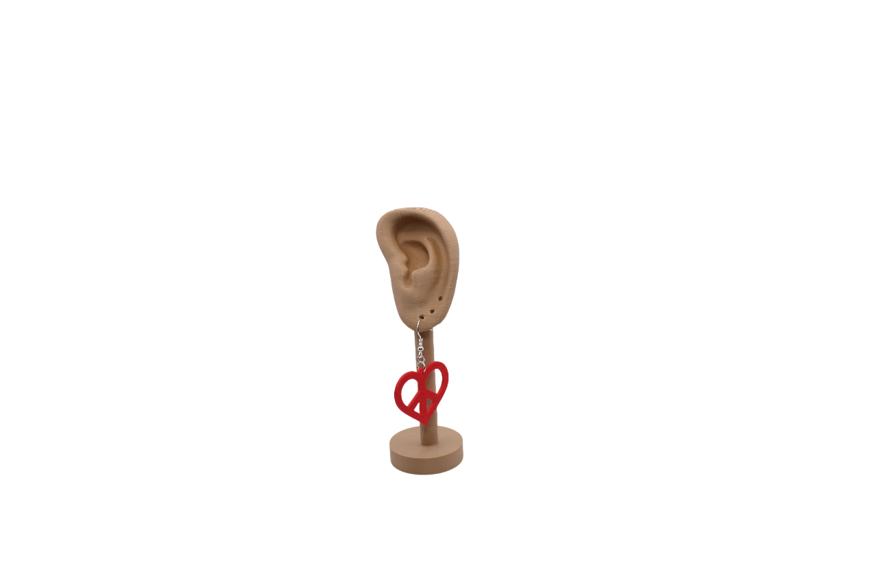 Peace in a Large Heart - 3D Printed Earrings!