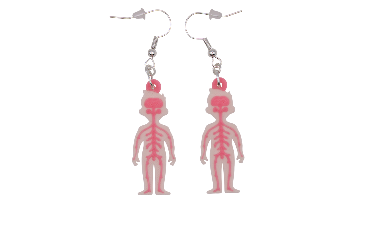 Nervous System (Medical) 3D Printed Earrings