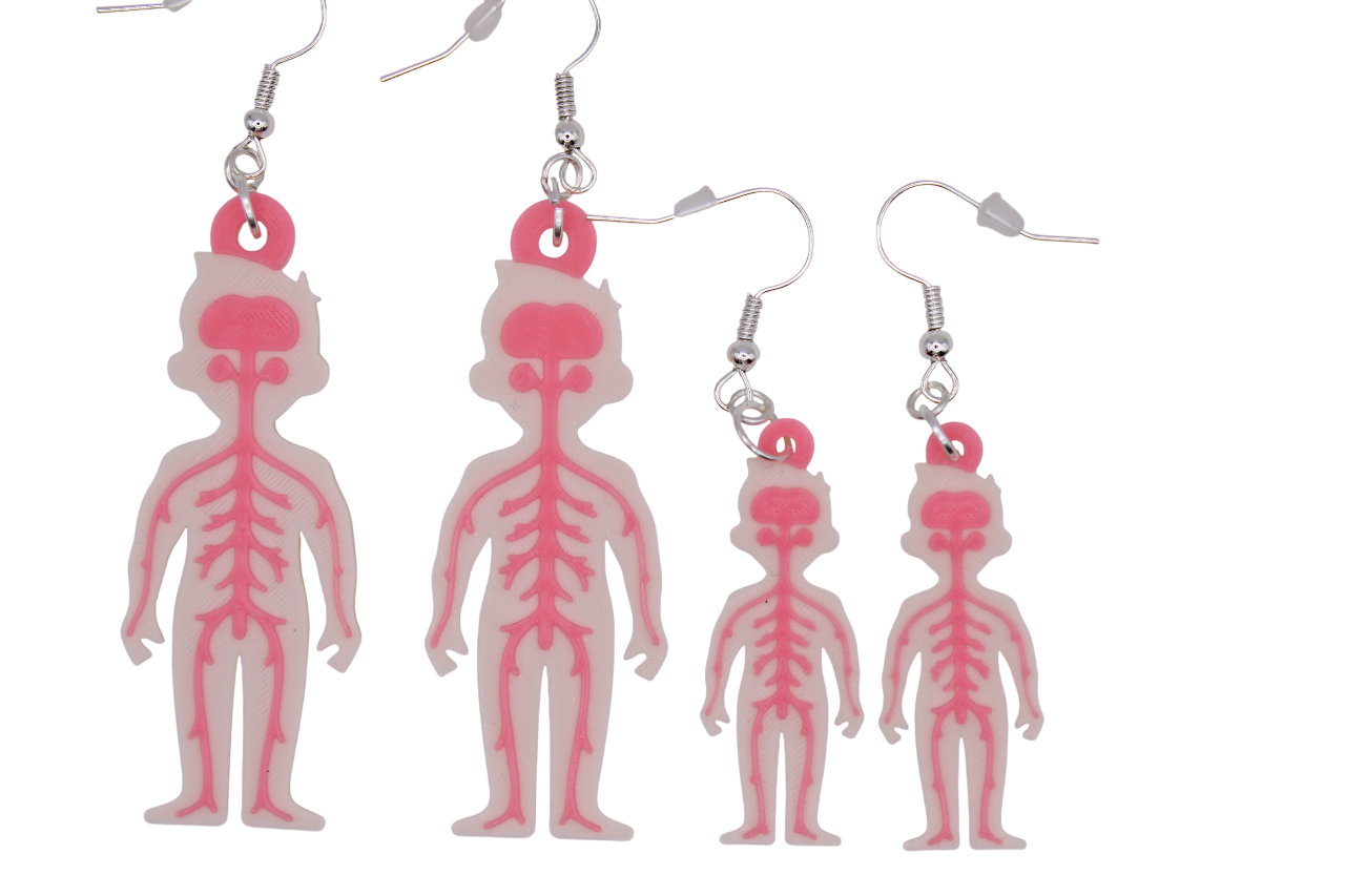 Nervous System (Medical) 3D Printed Earrings