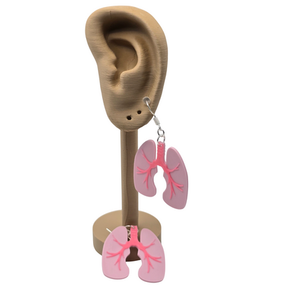 Lung Earrings (Medical) 3D Printed