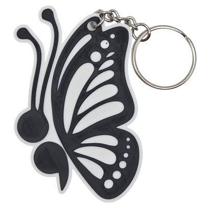 Monarch Side View Semicolon Keychain