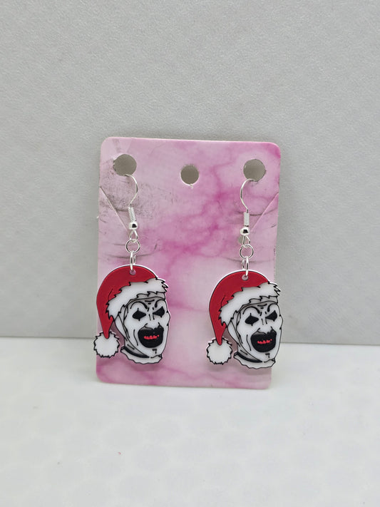 Art the clown Santa Earrings