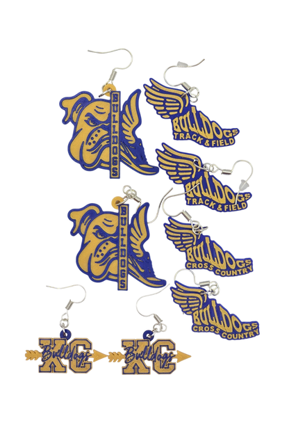 Bulldog Track & Field and Cross Country Earrings