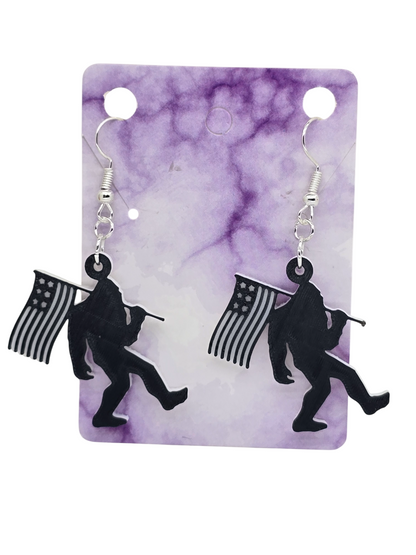 Bigfoot Flag Earrings