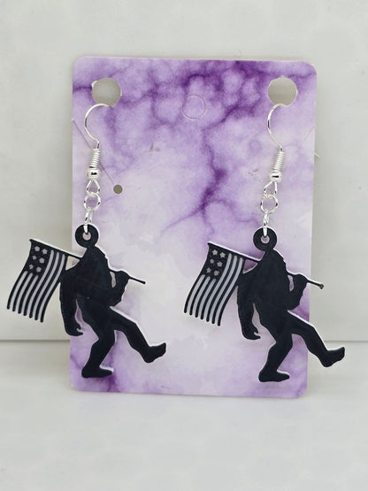 Bigfoot Flag Earrings