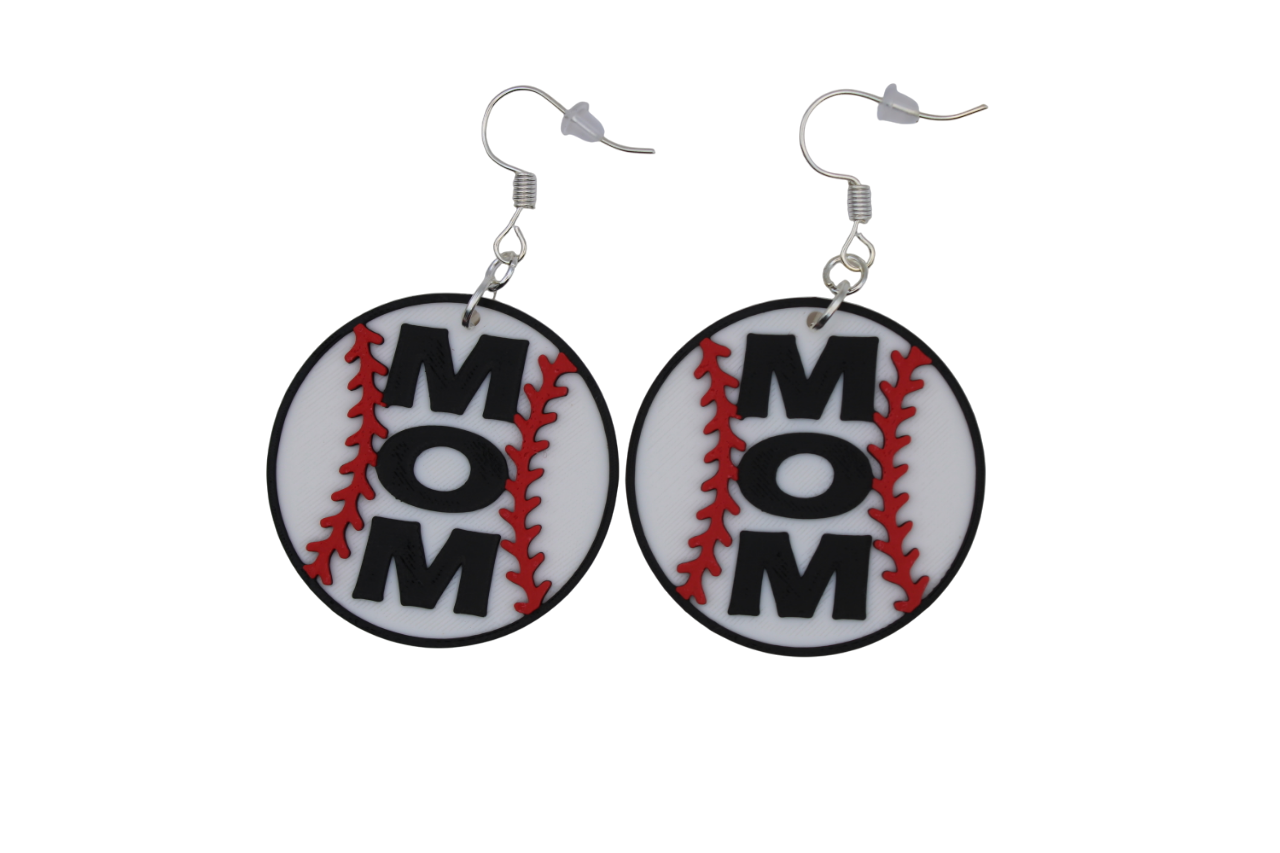 Baseball Mom Earrings - 3D Printed Earrings!
