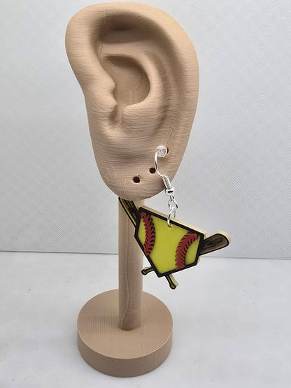 Base/Softball Plate with bats - Erratically Eccentric Creations