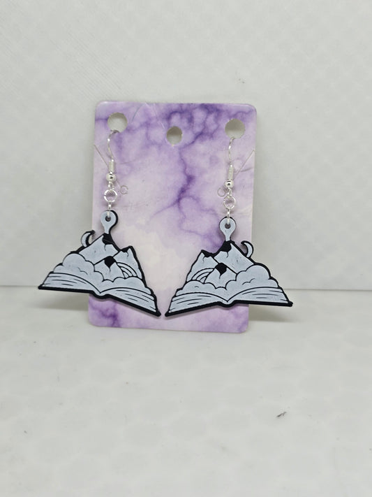 Mountain on book Earrings
