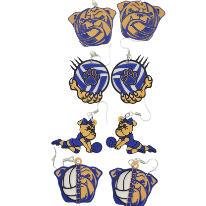 Bulldog Volleyball Earrings