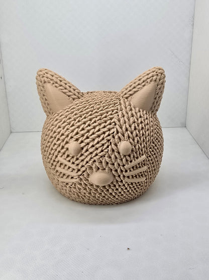 Cat knitted pencil holder - Erratically Eccentric Creations
