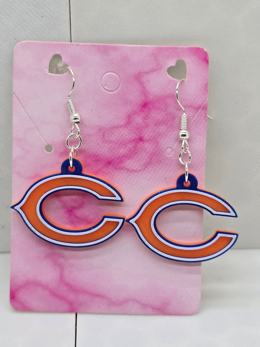 Chicago Bears C Earrings