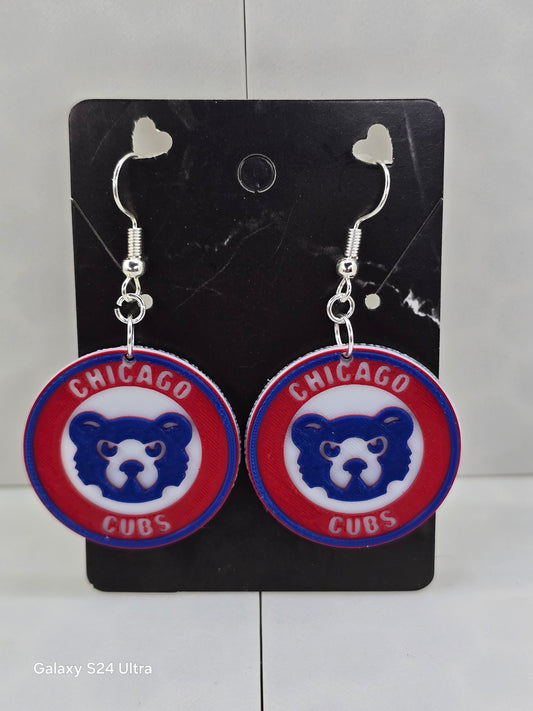Chicago Cubs Bear Circle Earrings
