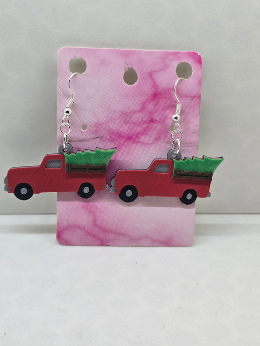 Christmas Truck Earrings - Erratically Eccentric Creations