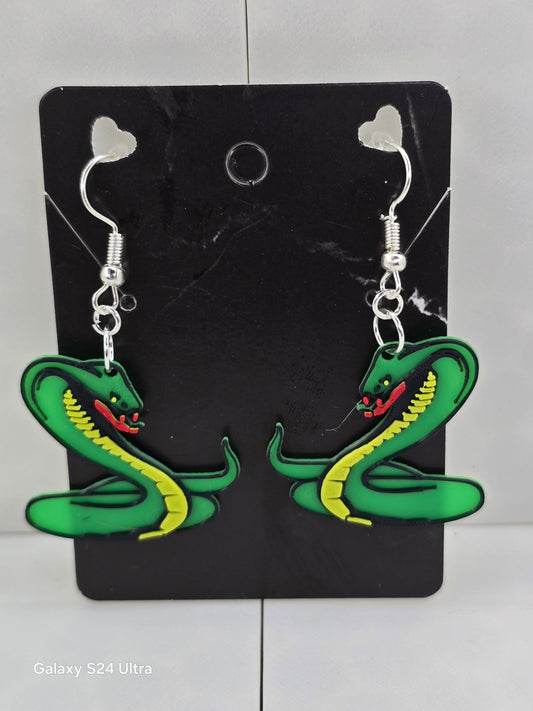 Cobra Earrings - 3D Printed Earrings! - Erratically Eccentric Creations