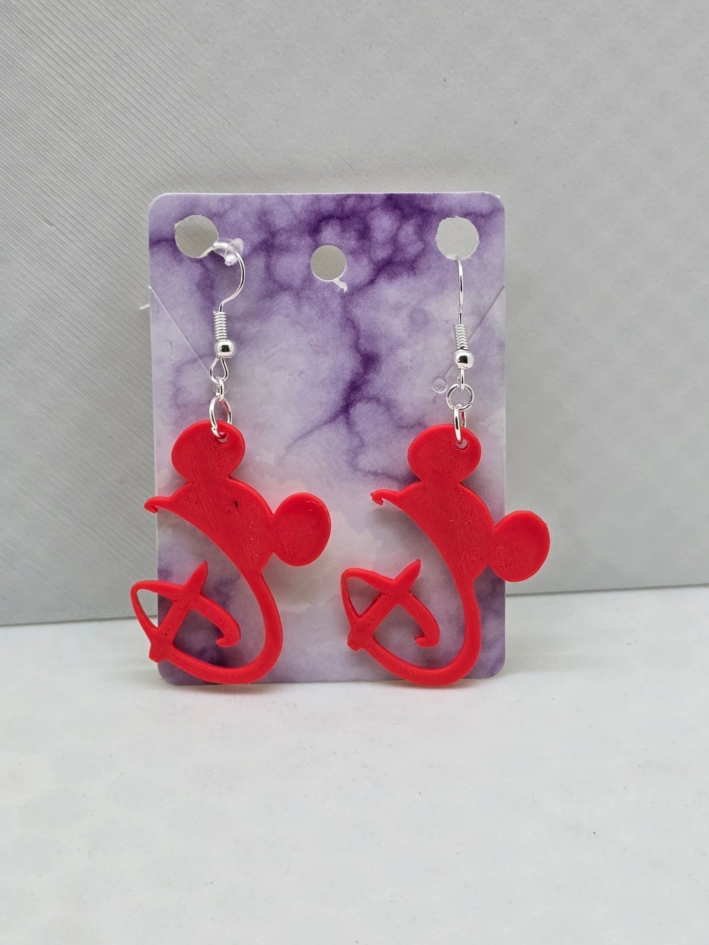 Disney D with Mickey Hat Earrings - Erratically Eccentric Creations