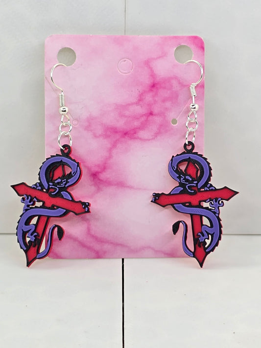 Dragon Cross Earrings