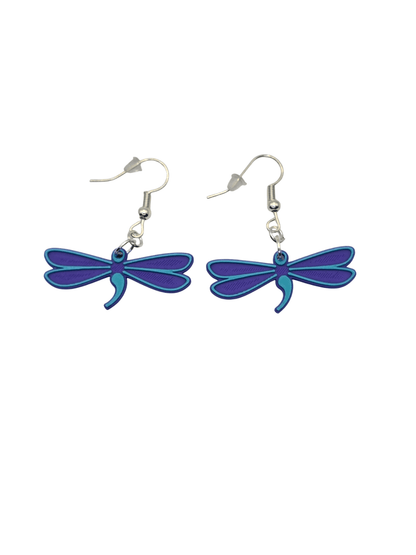 Dragonfly Semicolon Earrings - Erratically Eccentric Creations