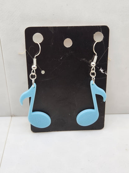 Eighth Note Earrings - 3d printed earrings!