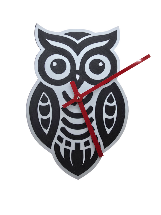 Owl Tribal Clock 3D Printed