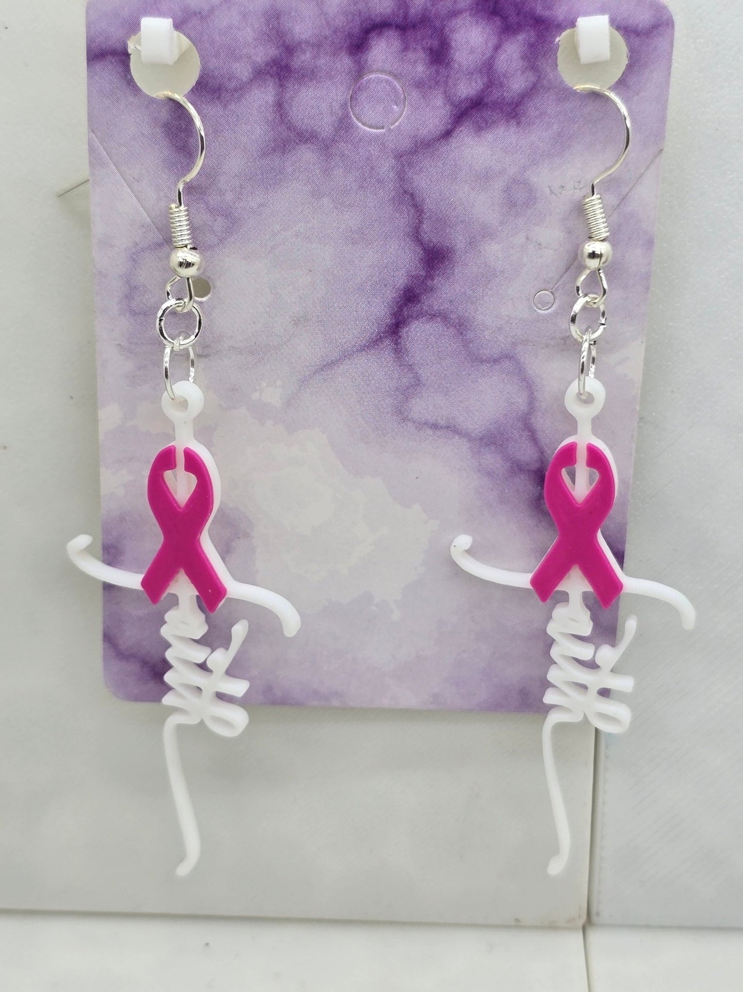 Faith Cancer Cross Earrings 3D Printed