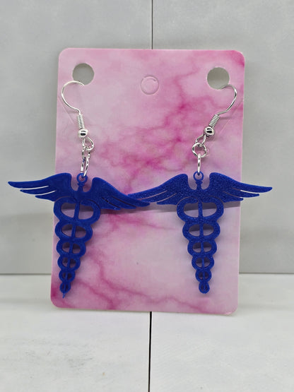 Nurse/Healthcare/First Responder, Police Heart Earrings - 3D Printed Earrings!