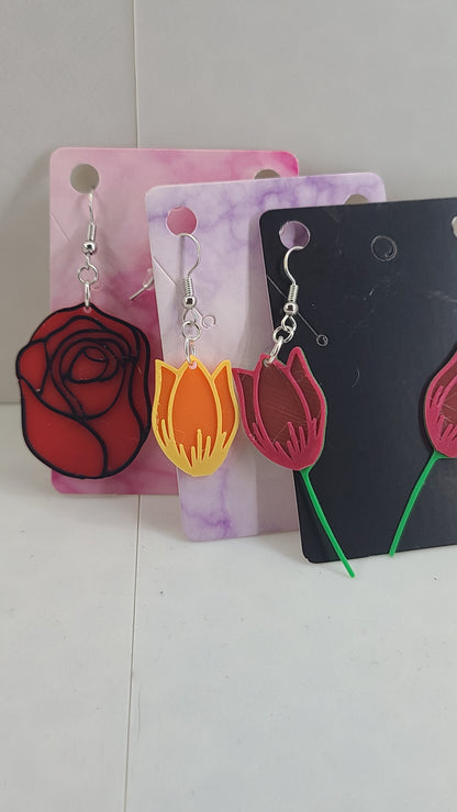 Flower Earrings - 3D Printed