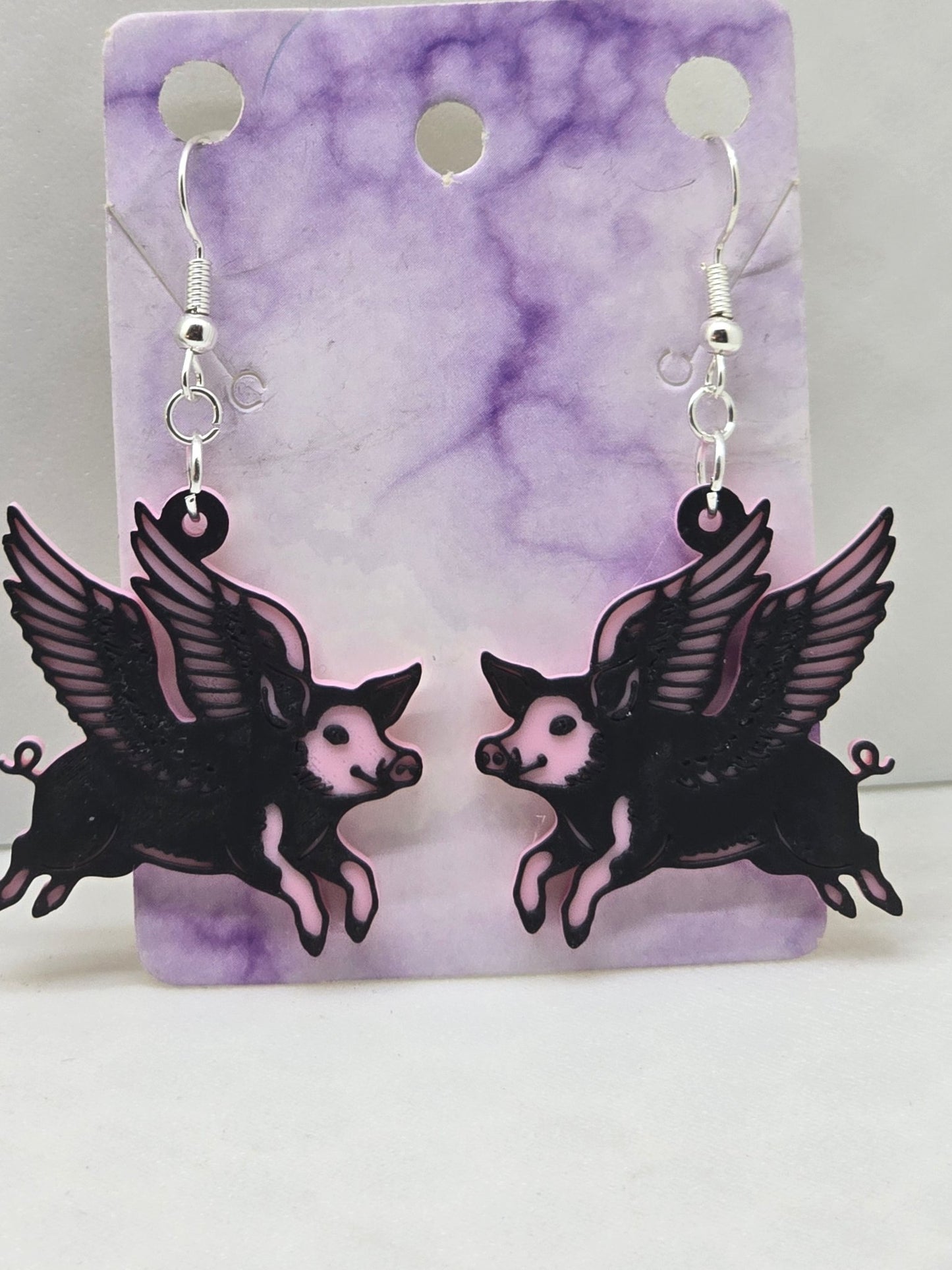 Flying Pig Earrings - Erratically Eccentric Creations