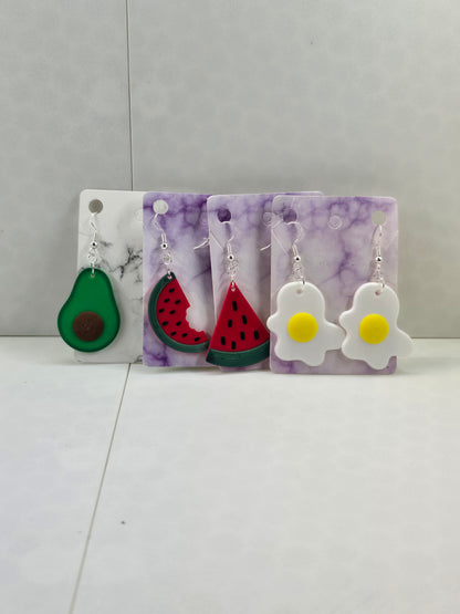 Food and Drink Earrings - 11 variations - 3D printed earrings