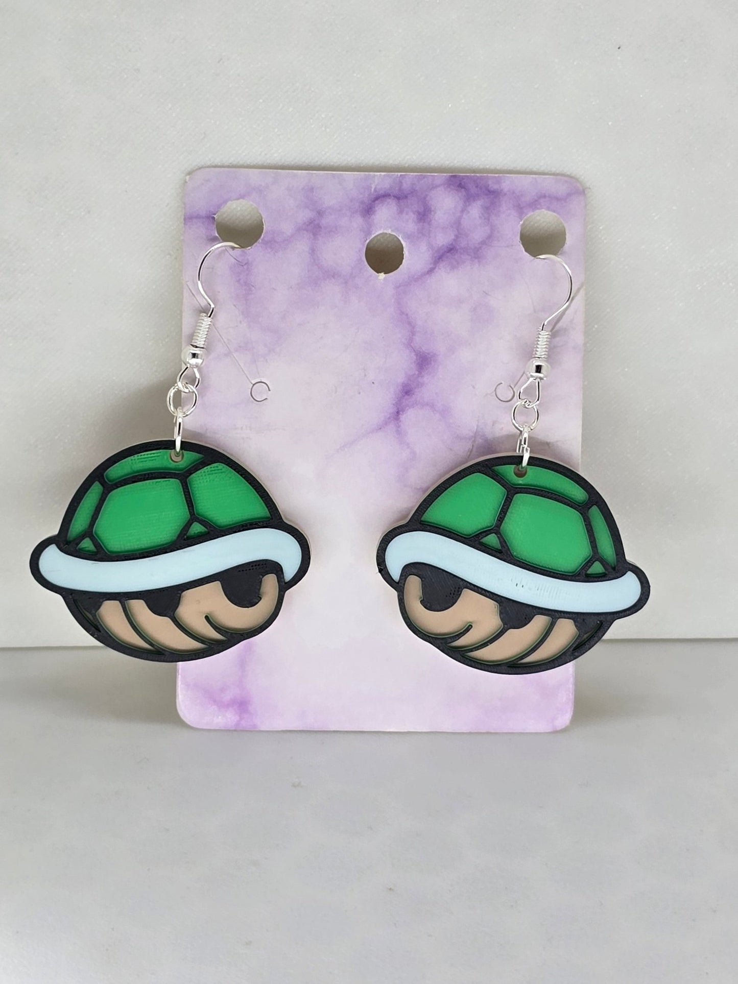 Gamer Mario Shell Earrings - Erratically Eccentric Creations