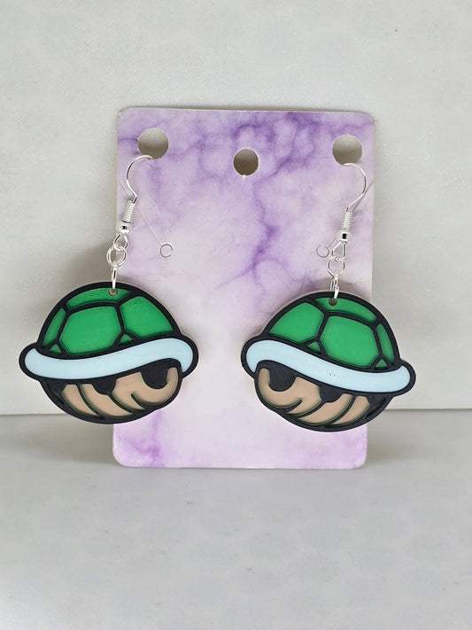 Gamer Mario Shell Earrings - Erratically Eccentric Creations