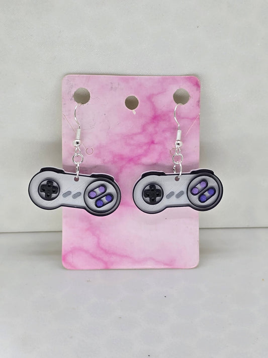 Gamer Super Nes Controller Earrings - Erratically Eccentric Creations