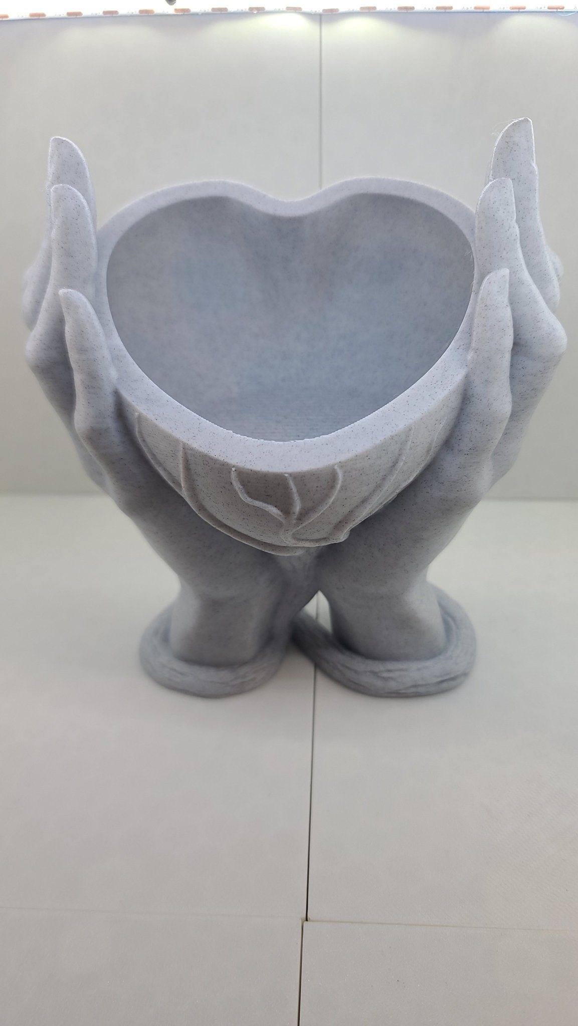Hand Heart Vase 3D printed - Erratically Eccentric Creations