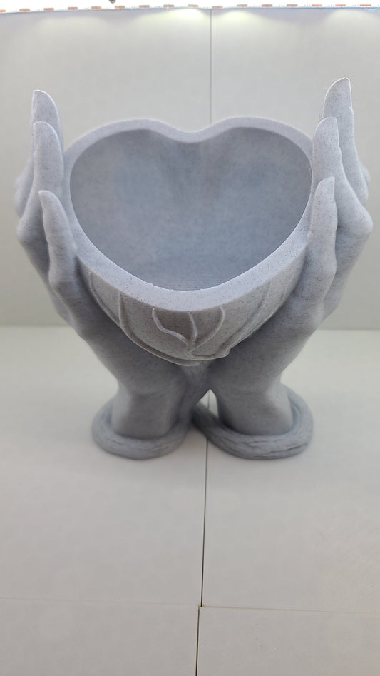 Hand Heart Vase 3D printed - Erratically Eccentric Creations