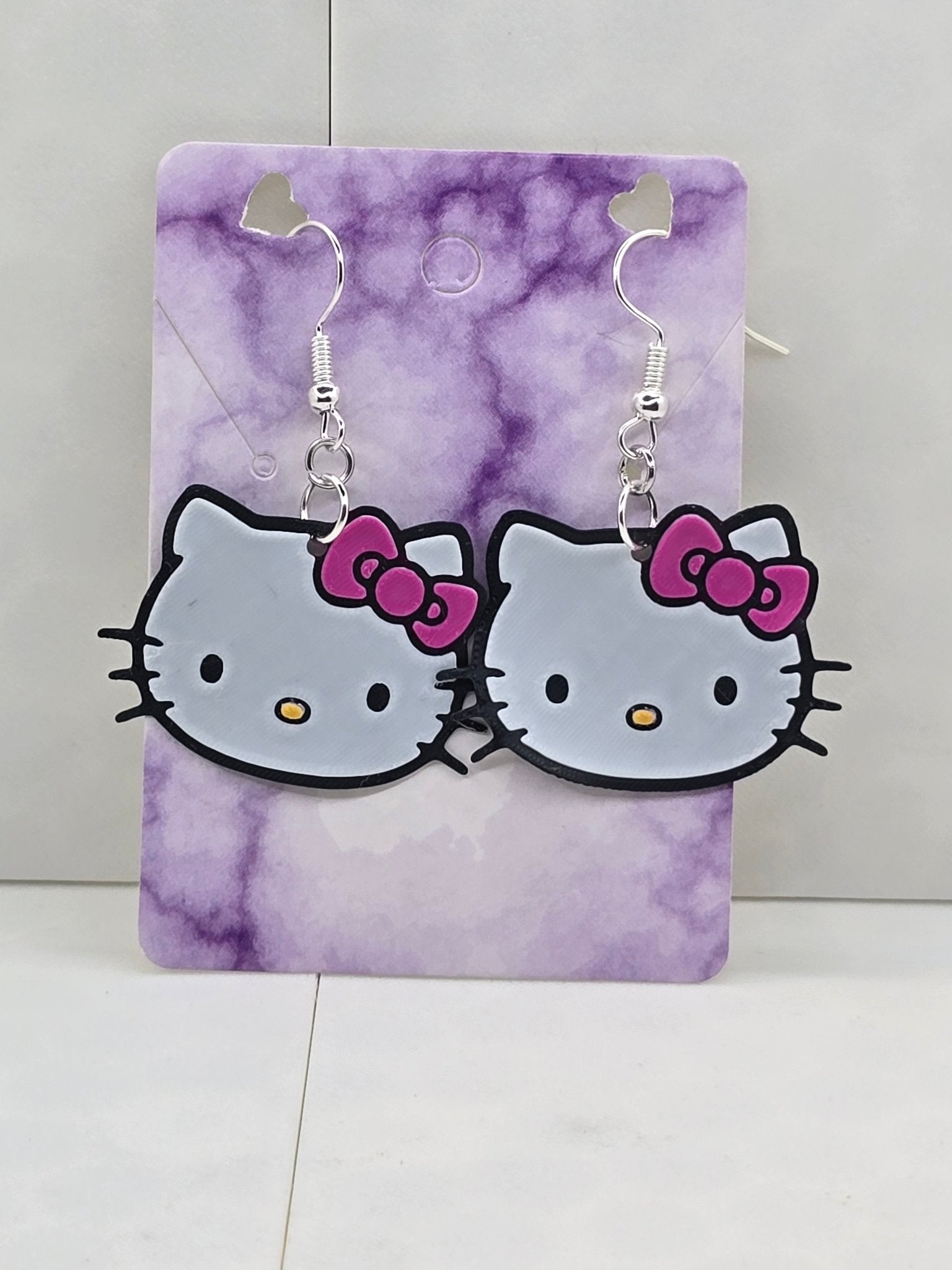 Hello Kitty Head Earrings - Erratically Eccentric Creations