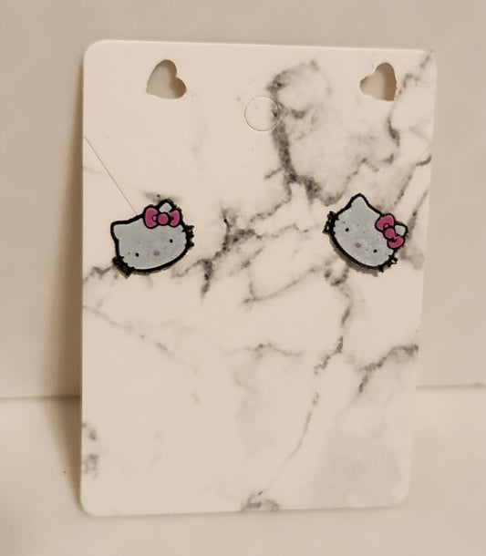 Hello Kitty Head Stud Earrings