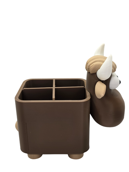 Highland Cow Desk Organizer