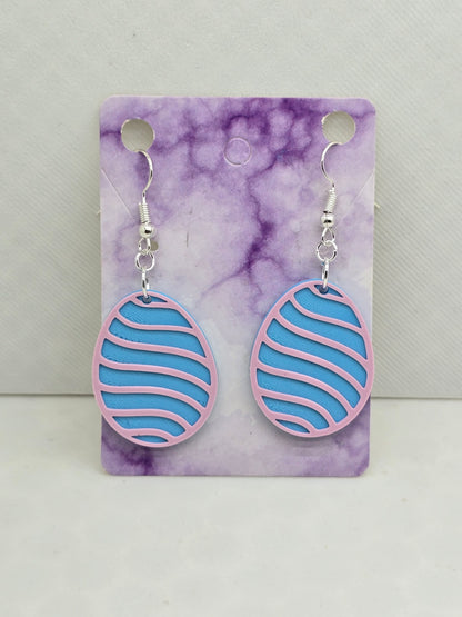 Wavy Easter Egg Earrings - 3D Printed Earrings!