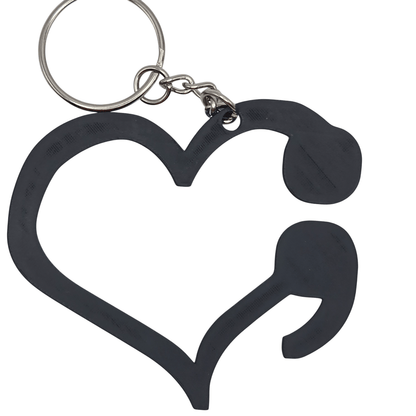 Hollow Heart Semicolon Keychain - Erratically Eccentric Creations