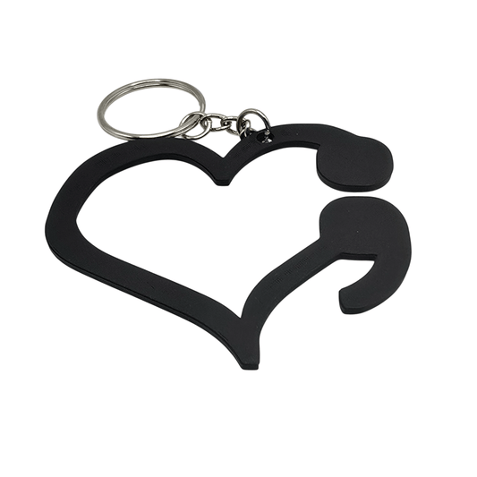 Hollow Heart Semicolon Keychain - Erratically Eccentric Creations