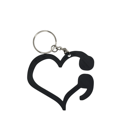 Hollow Heart Semicolon Keychain - Erratically Eccentric Creations