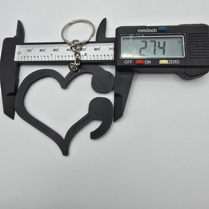 Hollow Heart Semicolon Keychain - Erratically Eccentric Creations