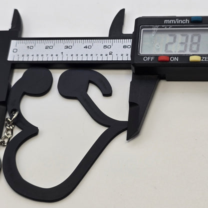 Hollow Heart Semicolon Keychain - Erratically Eccentric Creations