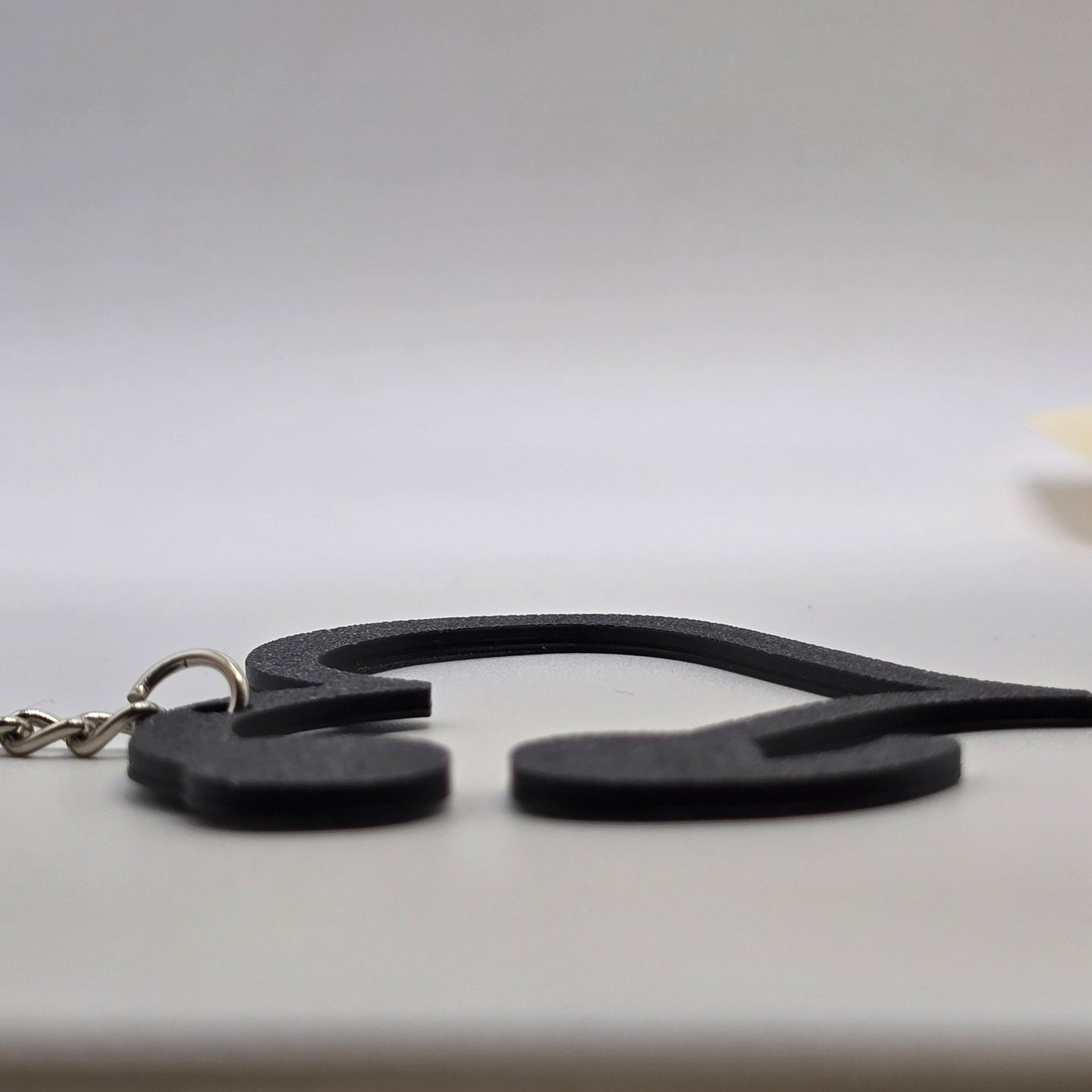 Hollow Heart Semicolon Keychain - Erratically Eccentric Creations
