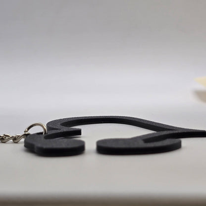 Hollow Heart Semicolon Keychain - Erratically Eccentric Creations