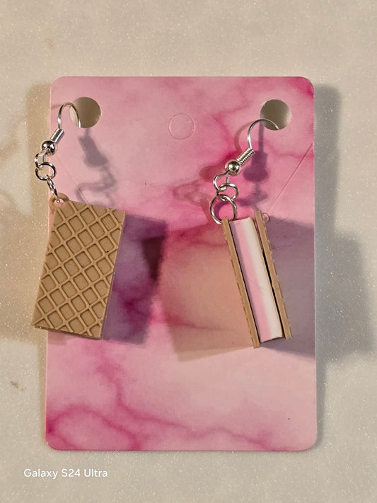 Ice cream sandwich Earrings - Erratically Eccentric Creations