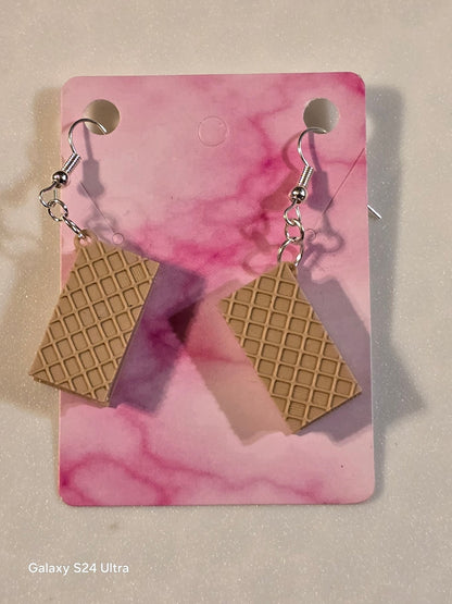 Ice cream sandwich Earrings - Erratically Eccentric Creations