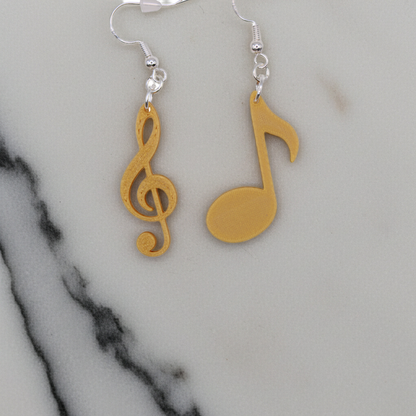 8th note & Treble Clef Earrings