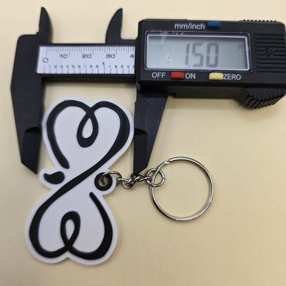 Infinity Heart Semicolon Keychain - Erratically Eccentric Creations