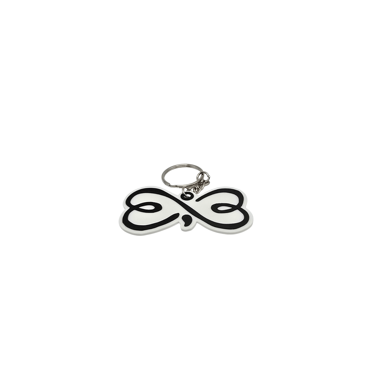 Infinity Heart Semicolon Keychain - Erratically Eccentric Creations