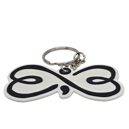 Infinity Heart Semicolon Keychain - Erratically Eccentric Creations